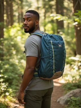 REI Teal Green Daypack with Tan Accent